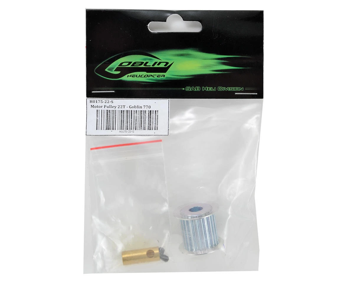 SAB Goblin Aluminum Motor Pulley (22T) (6/8mm motor shaft) 2 SAB Goblin Aluminum Motor Pulley (22T) (6/8mm motor shaft) - Image 2